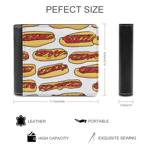 Hot Dogs Mustard Ketchup Fashion Bifold Wallets for Men Women Slim & Thin Credit Card Holder Wallet Purse2