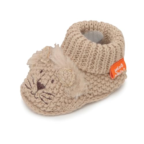 Image of COLLOKY Fleece Baby Booties for Newborns - Cozy, Warm & Adjustable Slippers with Non-Slip Sole -Soft And Lightweight for Babies