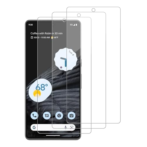 WowFluy 3 Pack for Google Pixel 6a / Pixel 7a Tempered Glass Screen Protector Scratch-Proof Bubble-Free HD Transparent 9H Hardness Bubble Free Case Friendly