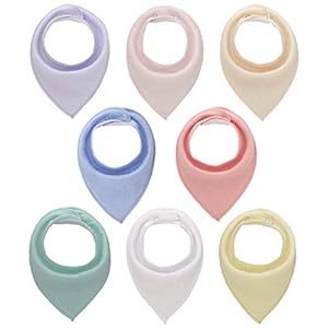 Katoenen baby bandana slabbetje, Sabber slabbetje voor jongens en meisjes 8 stuks