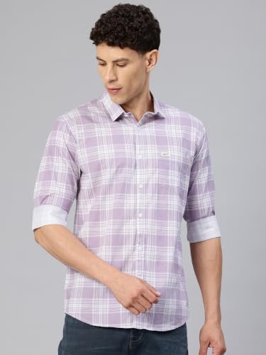Image of Majestic Man Comfort Slim Fit Pure Cotton Checked Casual Shirt