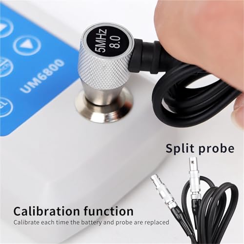 Thickness Gauge, UM6800 Ultrasonic Thickness Gauge Metal Testing 1-260 mm Meter Steel Tester Pipe, Boilers, Oil Storage Tank Thick Measuring Tool(UM6500 200mm 0.1) miniatura 4