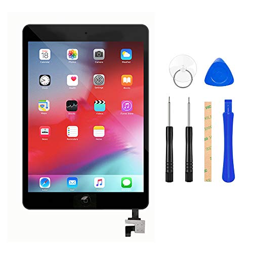 for iPad Mini 1 / iPad Mini2 Front Glass Replacement/Touch Screen Digitizer with IC Chip & Repair Tool Kit -Black 7.9 Inch