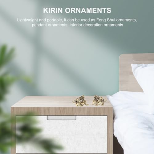 Estatua Feng Shui Pixiu Latón 2pcs Decoración Hogar Oficina miniatura 4