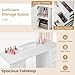 LDAILY Moccha Nail Desk, Manicure Table w/ 3 Drawers & 2 Storage cabinets, Wrist Rest, 8 Metal Legs, Acetone Resistant Nail Desk for Nail Tech, Nail Table Station for Salon Beauty, Home (White)