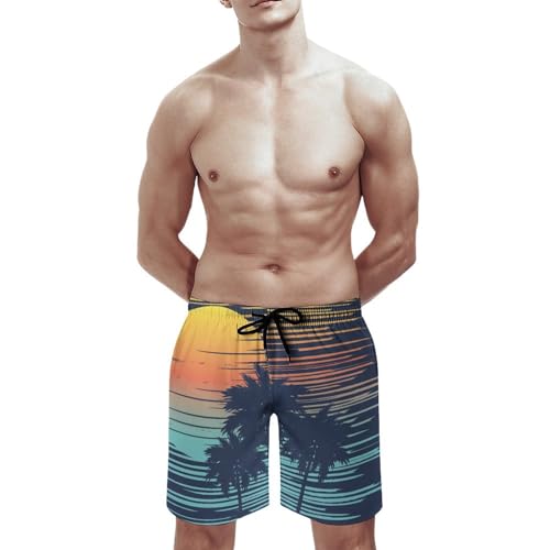 Maillot de bain de plage UMENG short imprimé cocotier pour vacances au soleil - 3