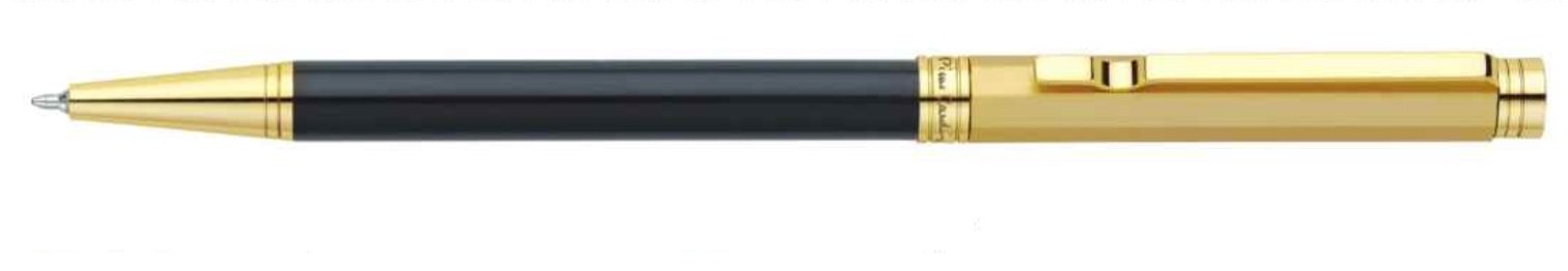 Pierre Cardin Golden Era Satin Gold & Black Finish Exclusive Ball Pen Blister Pack | Metal Body With Twist Mechanism | Smooth, Sturdy, Refillable Pen | Ideal For Gifting | Blue Ink, Pack Of 1