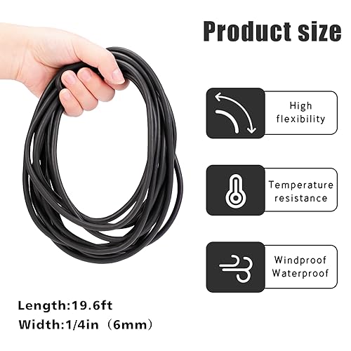 Image of Backer Rod 1 /4 Inch Rubber Caulk Saver,Foam Backer Rod for Gaps and Joints,Concrete Expansion Joint Filler,19.6 feet Length