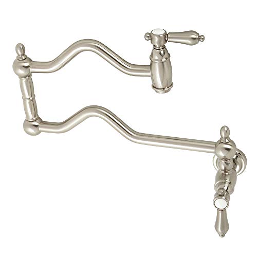 Remplisseur de casserole mural nickel brossé avec double bras pivotant