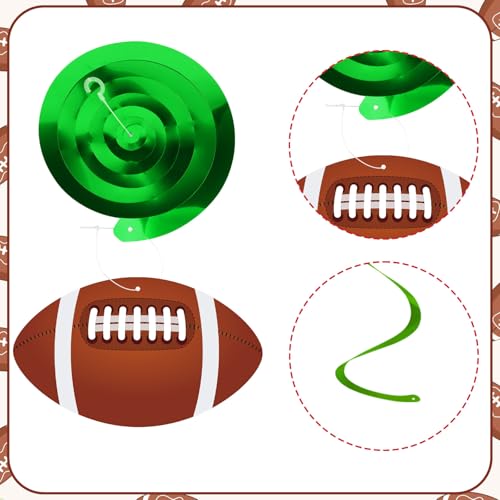 Image of 54Pcs Football Hanging Swirls Party Decorations Football Streamers Banner Garland for Game Day Tailgate Party Supplies Sports Theme Birthday Party Decorations