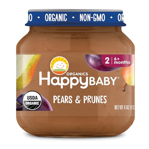 Image of Happy Baby Organic Stage 2 Pears & Prunes Baby Food, 4 OZ