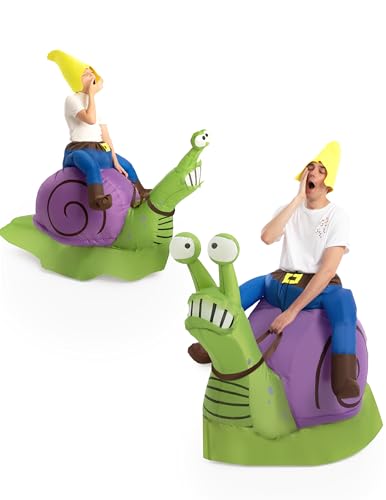 Spooktacular Creations Aufblasbares Halloween-Kostüm Gnom Ride On Snail Aufblasbares Kostüm Erwachsene Unisex Einheitsgröße