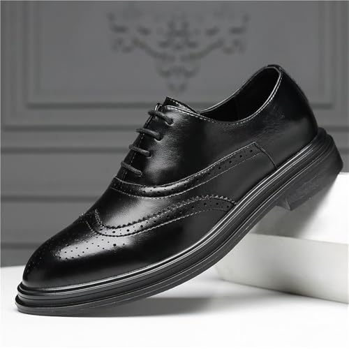Men's Lace up Brogue Derby Dress Shoes Business Casual Breathable Leather Office Work Shoes3
