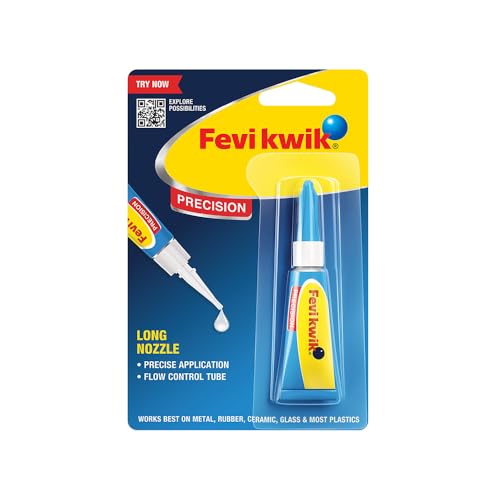 Image of Pidilite Fevikwik Precision 3g | All Purpose Instant Glue For Accurate Repair | Longer Nozzle And Flow Control Tube | Ideal For Metal, Rubber, Ceramic, Glass | Multipurpose Use