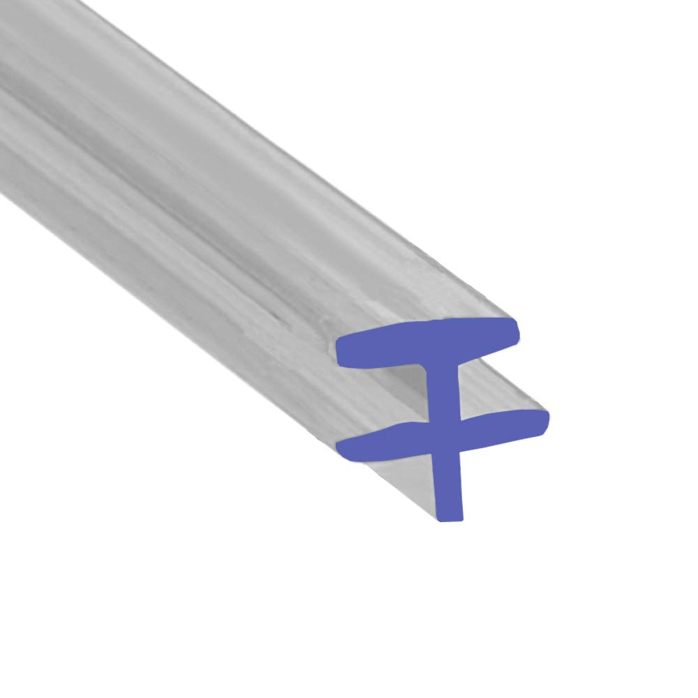 Soft Clear Flexible Rubber Double T Shower Seal | for Bi Folding Doors | Fits Into a 6mm Channel | BIF033 (1 Metre)