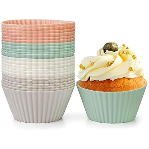 Spesh 24 Pcs Silicone Muffin Cases for Baking Cover