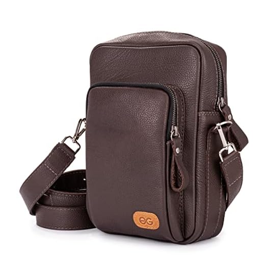 Bolsa Masculina Shoulder Bag Couro Legítimo Tiracolo Pequena (Marrom Escuro)