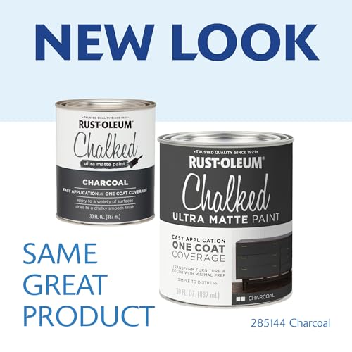 Image of Rust-Oleum Charcoal Chalked All-in-One Ultra Matte Paint | One Coat Coverage | No Primer, Sanding, Or Topcoat Needed | Easy Clean Up | Made in USA | 30 OZ | 2 Pack