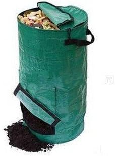 Ez4garden Reuseable Heavy Duty Garden Leaf Waste Bag Yard Compost Bin Composting Fruit Kitchen Waste Fermentation Cali Secrets Growers 15L,Dark Green