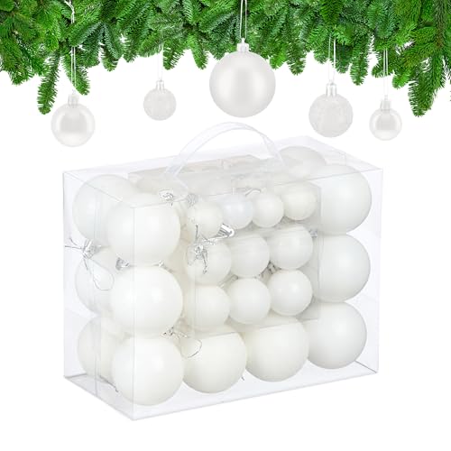 Relaxdays Weihnachtskugeln im 50er Set, Kunststoff, glitzernde, Matte,...