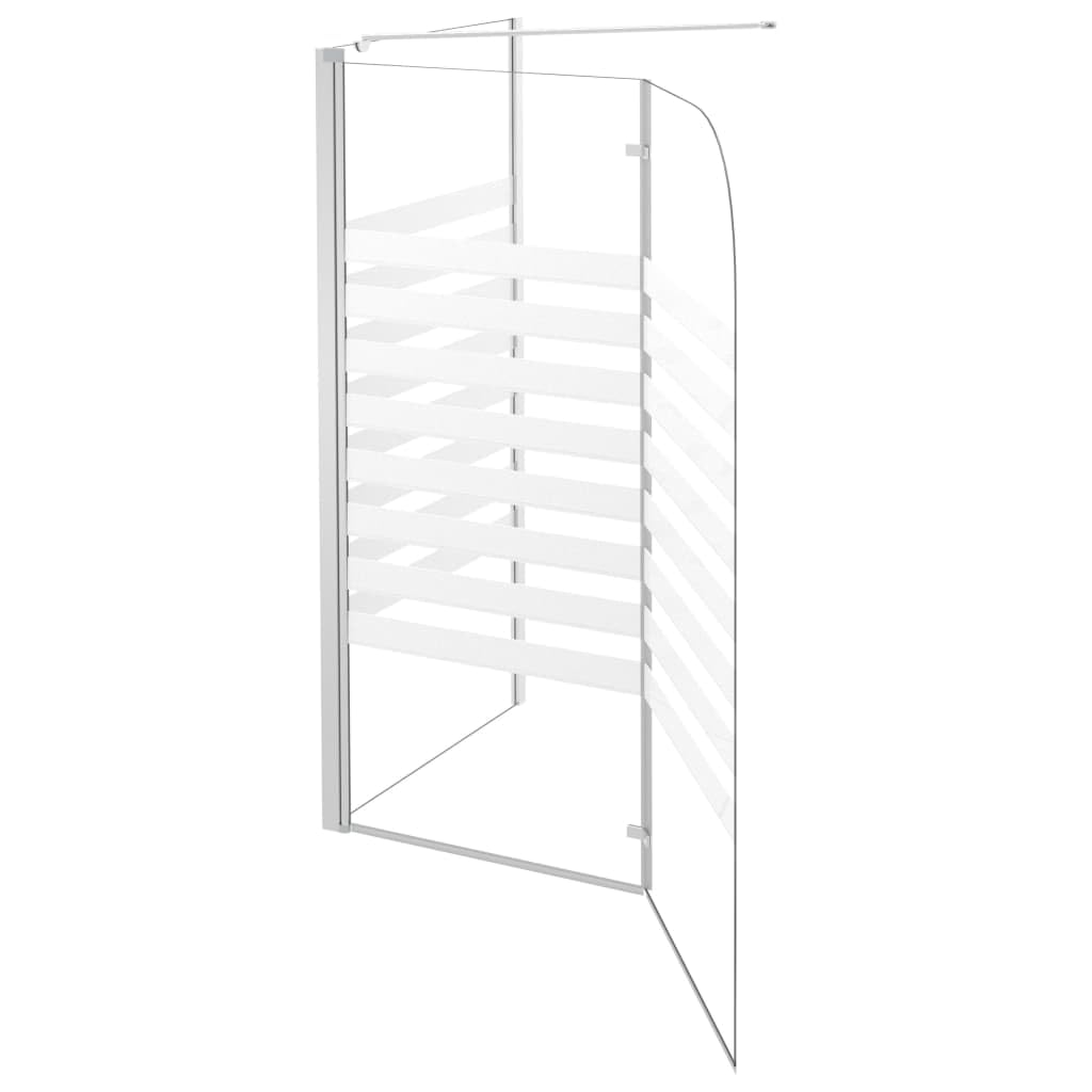 Parete doccia 120x67x129 cm in vetro temperato con telaio in alluminio, box doccia pieghevole, argento
