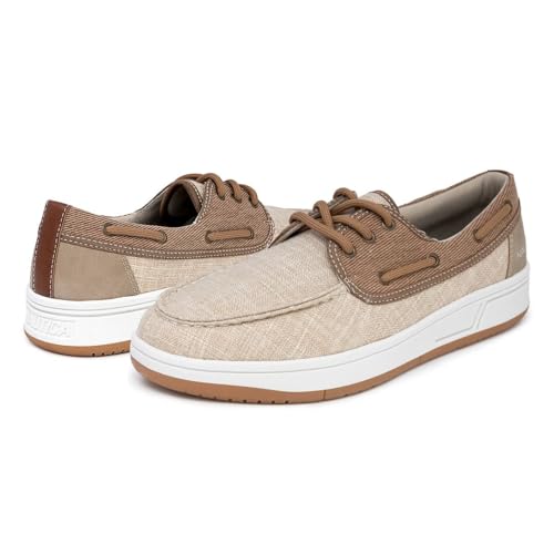 Image of Nautica Men's Casual Boat Shoes, Moc-Toe Loafers with Cushioned Insole, Deck Fashion Sneaker