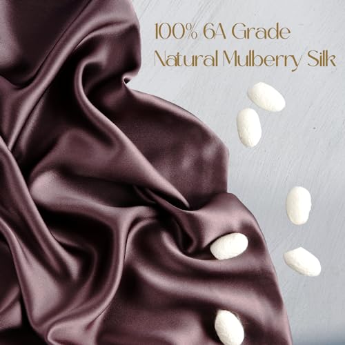 ZIMASILK 100% Pure Mulberry Silk Pillowcase for Hair and Skin Health,Soft and Smooth,Both Sides Premium Grade 6A Silk,600 Thread Count,with Hidden Zipper,1pc (King 20''x36'',Dark Mauve)