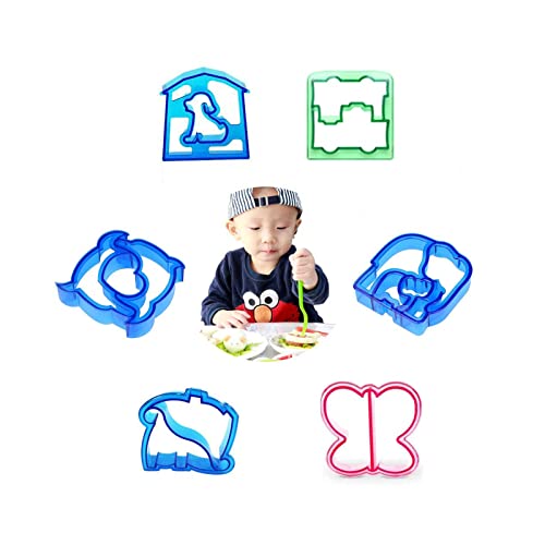 Gurxi 6 Cortadores de Sandwich Moldes para Galletas Bento Animal Almuerzo Sándwiches Molde para Galletas de Delfines Moldes de Comida Bento para Hacer el Almuerzo Infantil Cover