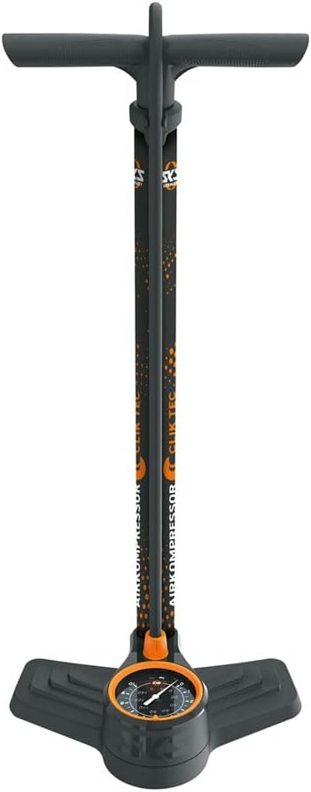 SKS Airkompressor ClikTek 10.0 Floor Pump - 144 PSI High-Performance Steel Frame, 900mm Hose, Precision Pressure Gauge, Easy-Operate Clik TEC Head, Compatible with Presta and Schrader Valves, Includes