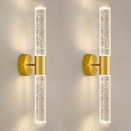 Image of Lamp master Round Acrylic Luxurious LED Wall Light for Mirror, Wash Basin, Bedroom, Hotel Passage, Living Room | Soft & Bright White LED Lighting - 1 Pack (Crystal Bubble wall Light, Pack of 2)