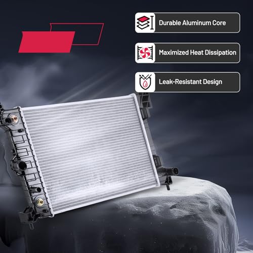 Image of BDFHYK 13247 Aluminum Radiator for Chevrolet Sonic 2012-2018, CU13247, 16mm Core, Direct Fit Replacement, OE 95298551 GM3010546