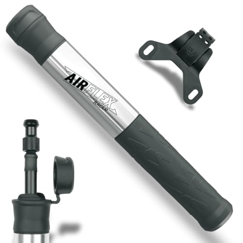 SKS GERMANY AIRFLEX RACER SILVER Fahrradpumpe für Rennrad-Reifen, Fahrradzubehör (Luftpumpe mit SV-Anschluss, griffige Staubkappe, Weichkomponentengriff, max. Druck: 8 bar / 115 PSI), silber