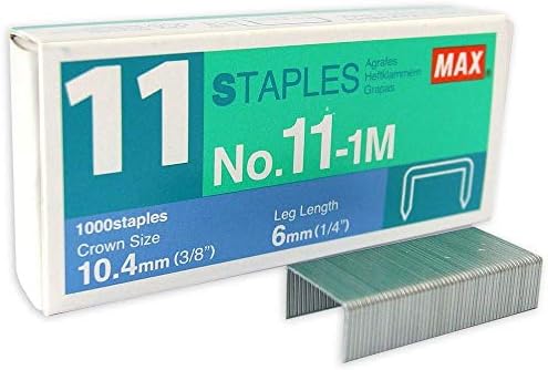 Max Staples No. 11-1M- Pack of 10 Boxes (10,000 Staples)