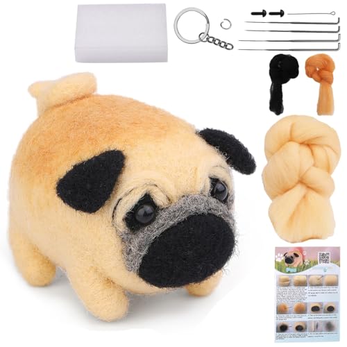EUBUY Needle Felting Kit, Animals Needle Felting Set, Doll Making Wool Needle Felting Starter Kit for DIY Craft Animal Home Decoration Birthday Gift