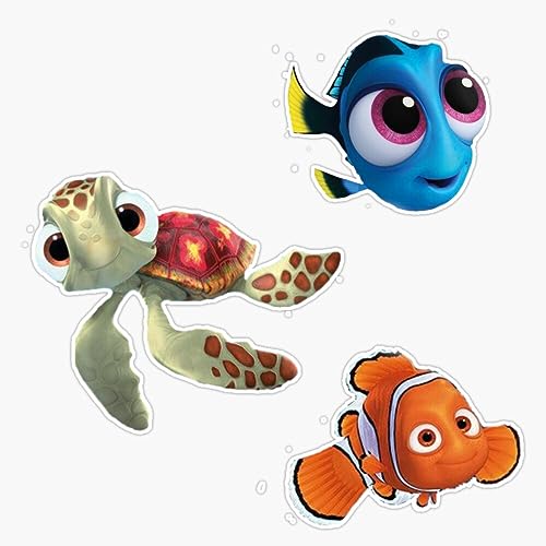 Image of Nemo and Dori Turtle Cute Sea Fish Pack Sticker Vinyl Waterproof Sticker Decal Car Laptop Wall Window Bumper Sticker 5"