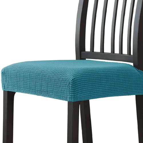 Juego de 6 fundas elásticas elásticas para sillas de comedor, extraíbles, antideslizantes, lavables, de elastano, para sillas de cocina, color azul turquesa