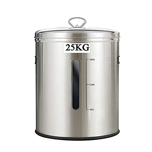 Contenedor de almacenamiento de alimentos de acero inoxidable para organización de cocina, tapa hermética para arroz, cereales, harina y granos