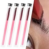 HOVCEH Cepillo de Cejas Multifunción, 4 Piezas Pincel Angular para Cejas, Pincel Cuadrado para Cejas, Pincel para Cejas Angulado Duro para Polvo, Crema, Gel, Cera, Perfilado de Cejas
