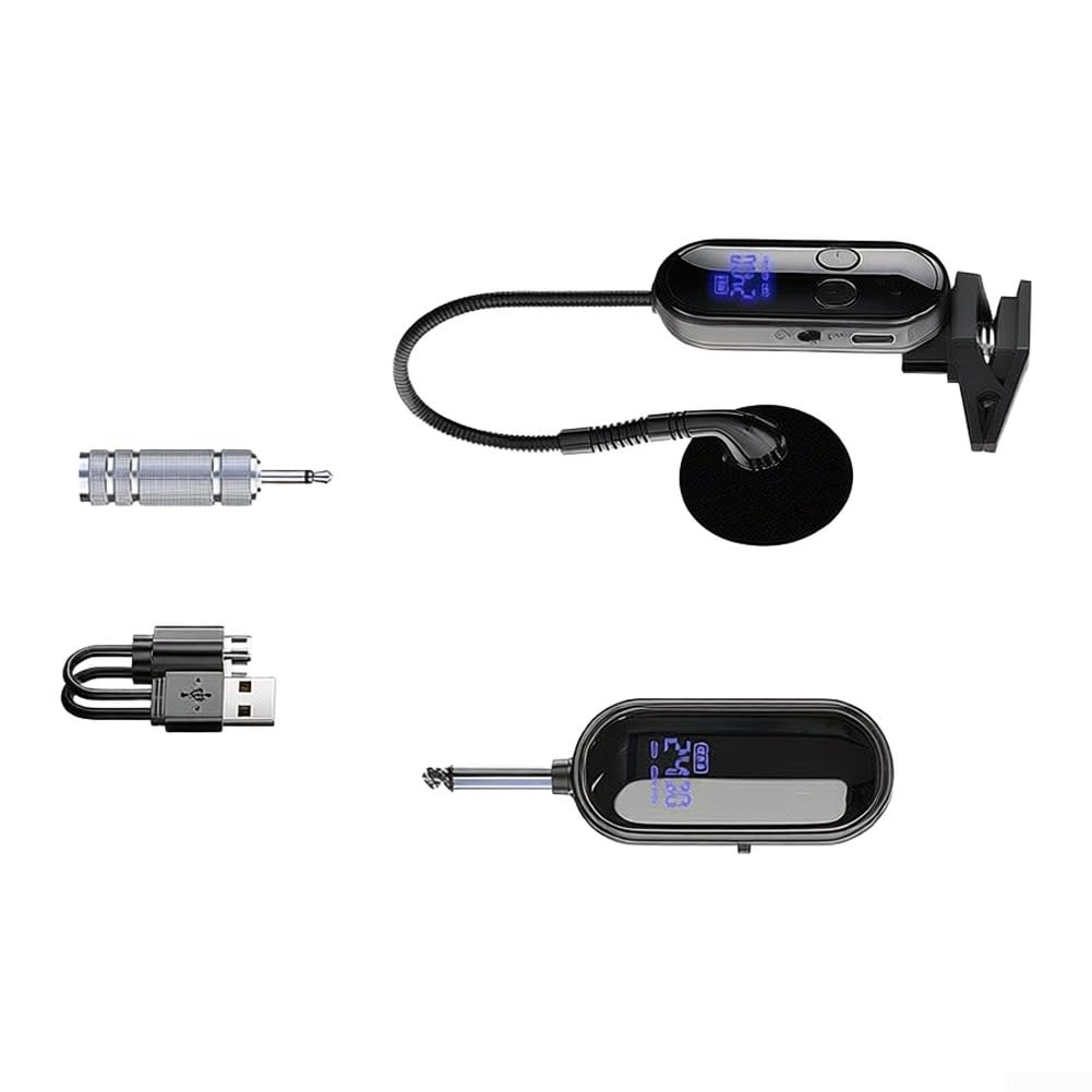 Kabelloses Saxophon-Mikrofon, 2,4 GHz Clip-Mikrofon, 3,5 mm