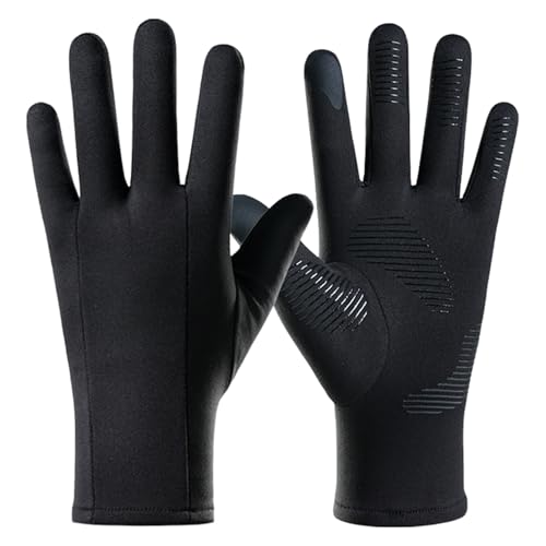 Guantes de forro – Guantes de invierno – Guantes táctiles antideslizantes | Guantes de correr de poliéster y resistente al agua | Guantes cálidos de 25 cm para ciclismo, correr, senderismo, ideal para