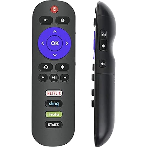 Remote Compatible with All TCL Roku TV with Hulu Netflix Sling Starz App Shortcut Keys Cover
