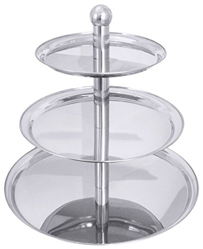 Etagere, dreistufig, aus Edelstahl, schwere Qualität, einfache Montage/Höhe: 49 cm | ERK