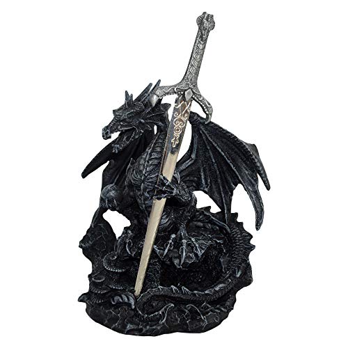 Nemesis Now Oath of The Dragon Unisex Statue schwarz Polyresin Drachen,...