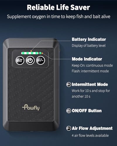 Image of Pawfly Aquarium Lithium Battery Powered Air Pump USB Rechargeable Oxygen Pump Portable Live Bait Aerator Pump for Outdoor Fishing and Fish Transportation