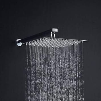 HANDY Stainless Steel and Brass Heavy Rain Drop Polished Shower Easy-to-clean bathroom Head shower (Silver, 12 x 12 inch)