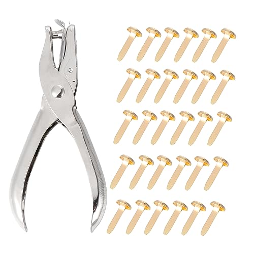 Gadpiparty 3 Series Cuernos De Uñas Sujetadores Oficina Rizar Perforadora De Un Agujero Perforadores Mini Clavos De Garra Mini Brads Arandelas De Latón Chapadas Planchar 200 Piezas*3
