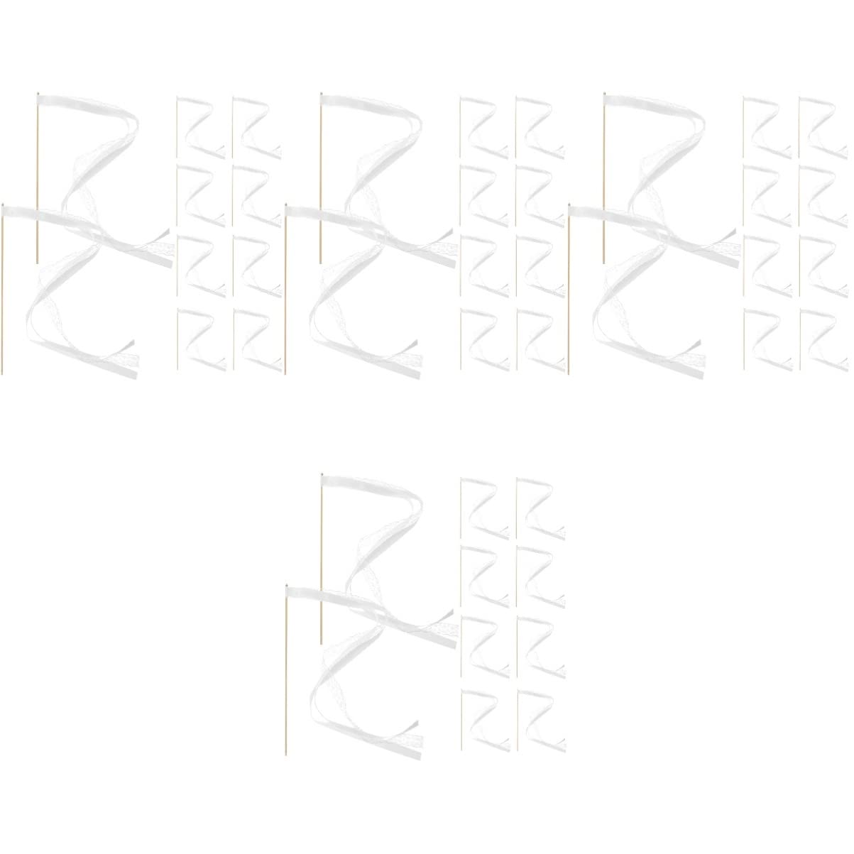 Cabilock Lot De 4 Bâtons De Ruban pour Décoration De Mariage De Fée pour Fête 10 Pièces X 4