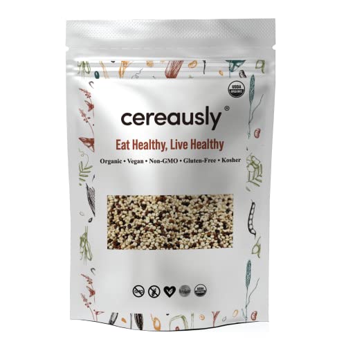 Cereausly Organic Tri-Color Quinoa – Premium Royal Quinoa From Bolivia – Kosher And Non-Gmo Quinoa Bulk – Vegan And Gluten-Fee Cooking Quinoa – 4 Lb
