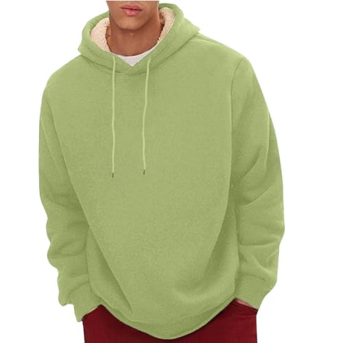 Men's Casual Fleece Sherpa Lined Hoodie Winter Warm Pullover Hooded Sweatshirt