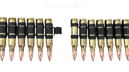 M16 .223 Metal Bullet belt Brass Shell Copper Tips With Steel X Link Punk Goth Rock Thrash2